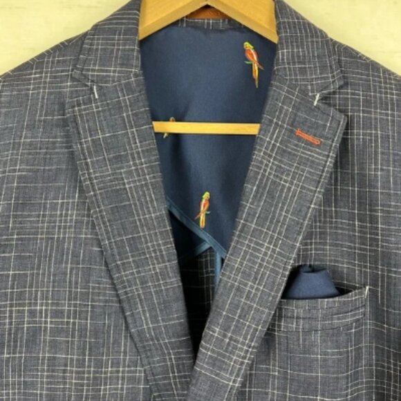 A Fish Named Fred Linen Blazer Jacket Size 40 - Picture 3 of 9